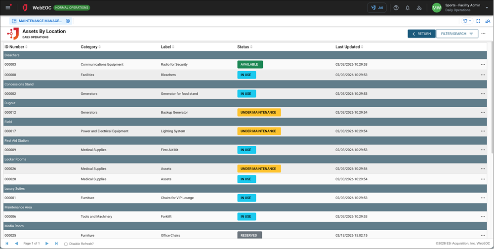 Maintenance Management - Reports